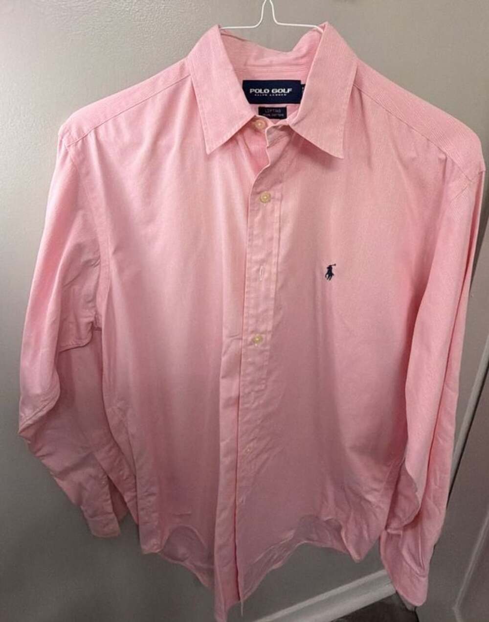 Vintage Polo Golf Ralph Lauren Lofting Mens S Pink Gingham Dress Shirt